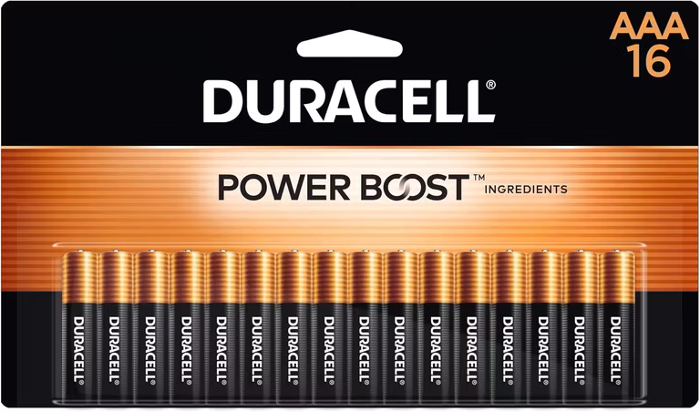 Amazon:Duracell Coppertop AAA Alkaline Batteries, 16 piezaz