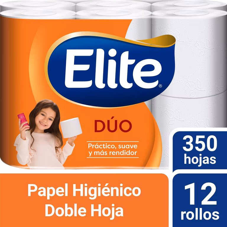 Amazon: Elite Dúo Papel Higiénico con Hoja Doble - 1 Pack x 12 Rollos - Planea y Ahorra