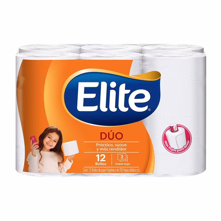 Amazon: Elite Dúo Papel Higiénico con Hoja Doble - 1 Pack x 12 Rollos | Planea y Ahorra | Precio comprando 3 paquetes