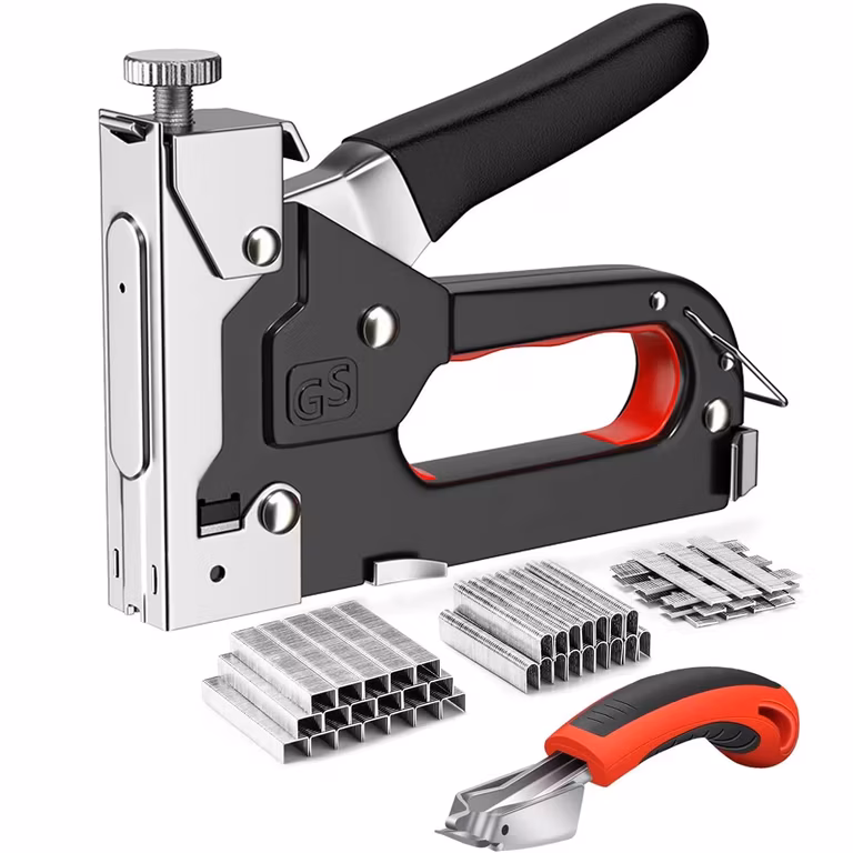 AMAZON: Engrapadora Tipo Pistola 3 en 1,Pistola Grapadora Resistente, con 6000 Grapas, para Madera, Tapicería, Carpintería, Decoración DIY