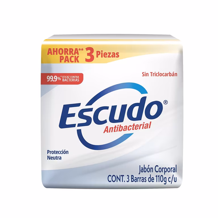 Amazon: Escudo Antibacterial, Jabón Corporal en Barra de Protección Neutra, Paquete de 3 piezas de 110 gramos cada una