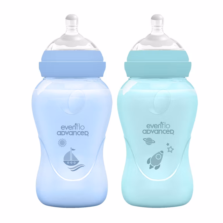 Amazon: Evenflo Advanced Biberones Anticólicos Flujo Medio, 270ml, BPA FREE, Sistema Doble Válvula, 2 Pz-Planea y Ahorra