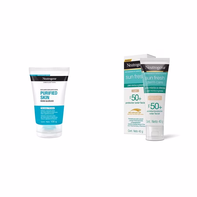 Amazon: Exfoliante Facial Neutrogena + Sun fresh Protector Solar Facial Tono Claro
