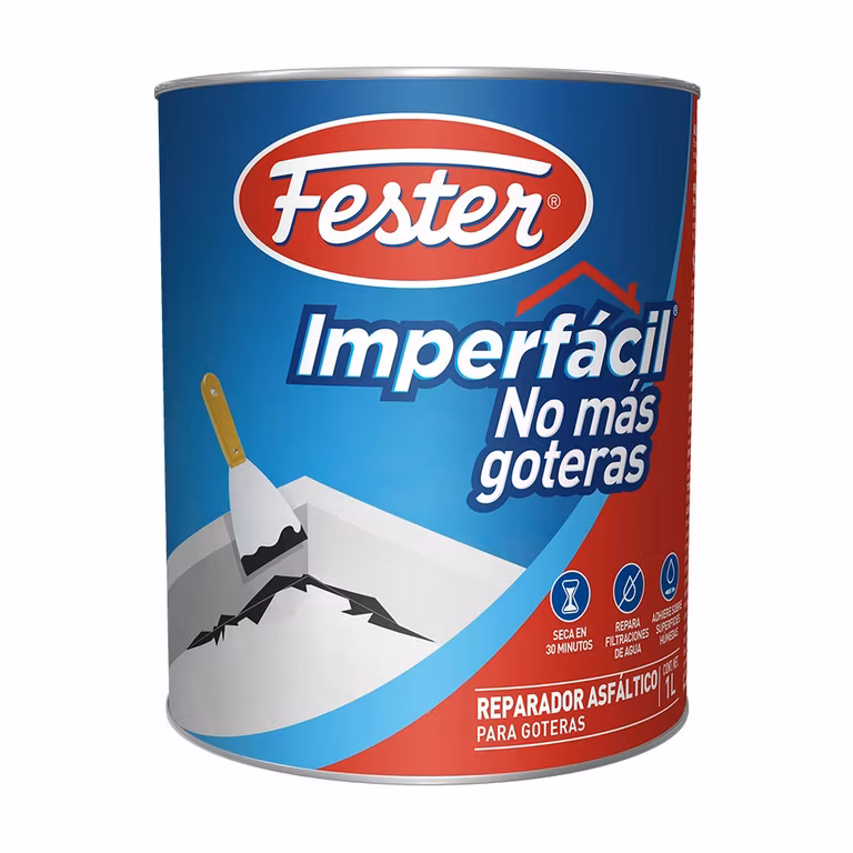 Amazon: Fester Imperfácil Reparador Asfáltico para Goteras, Repara Filtraciones de Agua Instantáneamente, Fácil de Aplicar, Bote de 1 L
