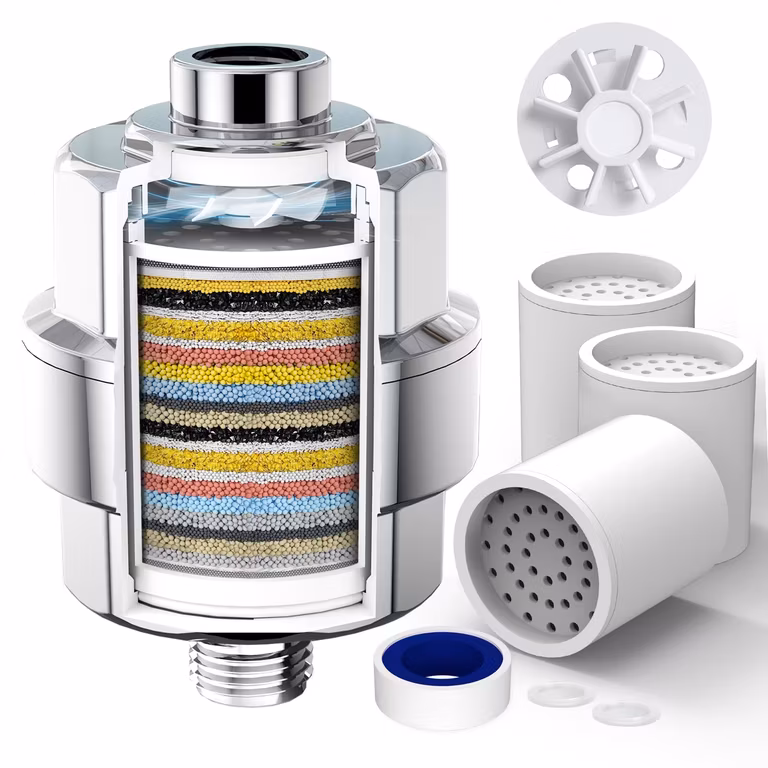 Amazon: Filtro Purificador de Agua para Regadera (Incluye 3 cartuchos de repuesto)