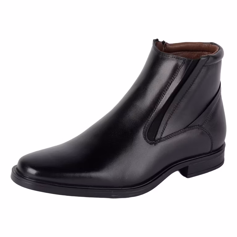 Amazon: Fratello Botines para hombre de Piel Negro, Elastico Empeine Suela TR, Tacón 3, Cierre Lateral, Forro Piel Bordados