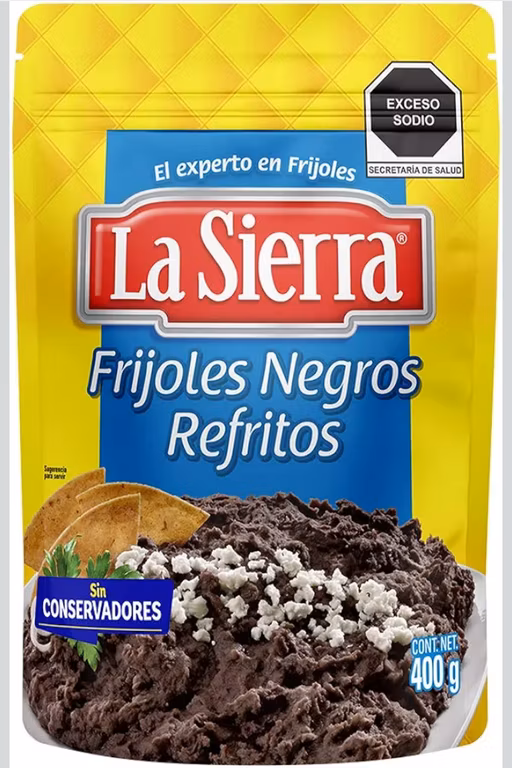 Amazon: Frijoles negros refritos La Sierra pouch 400g