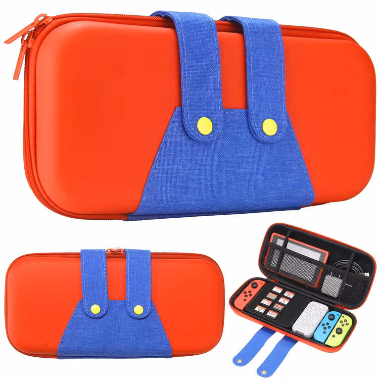 Amazon: Funda para Nintendo Switch 2, capacidad para 12 cartuchios y accesorios de juego. Temática de Mario Bro