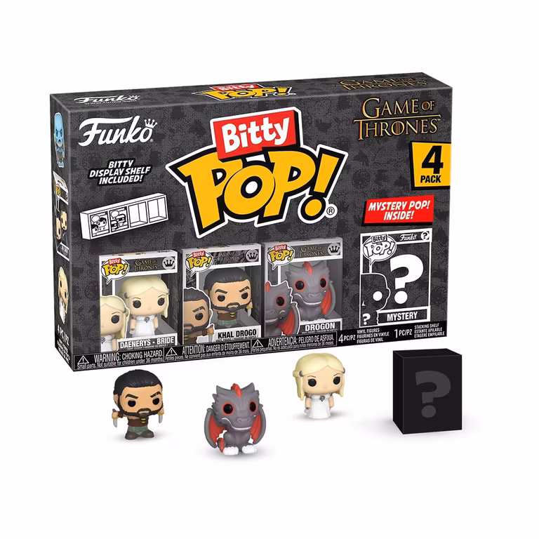 Amazon: Funko Pop! Bitty: Game of Thrones - Daenerys Targaryen, Khal Drogo, Drogon, & Mystery Chase Figure (Styles May Vary)
