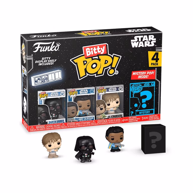 Amazon: Funko Pop! Bitty: Star Wars - Darth Vader, Lando Calrissian, Luke Skywalker and Yoda, & Mystery Chase Figure