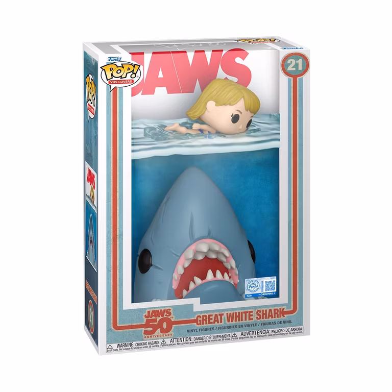 Amazon: Funko Pop! VHS Cover: Jaws 50th Anniversary - Shark - Amazon Exclusive - Collectable Vinyl Figure + Balón de regalo
