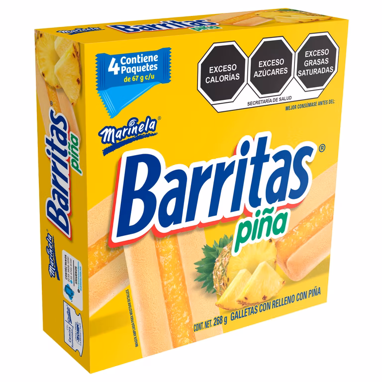 AMAZON: Galletas Marinela Barritas de Piña, 4 piezas, 268g (Disponible de fresa)