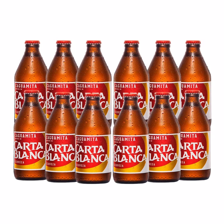 Amazon: Heineken Cerveza Carta Blanca Caguamita, Empaque con 24 botellas de 300ml cada una.