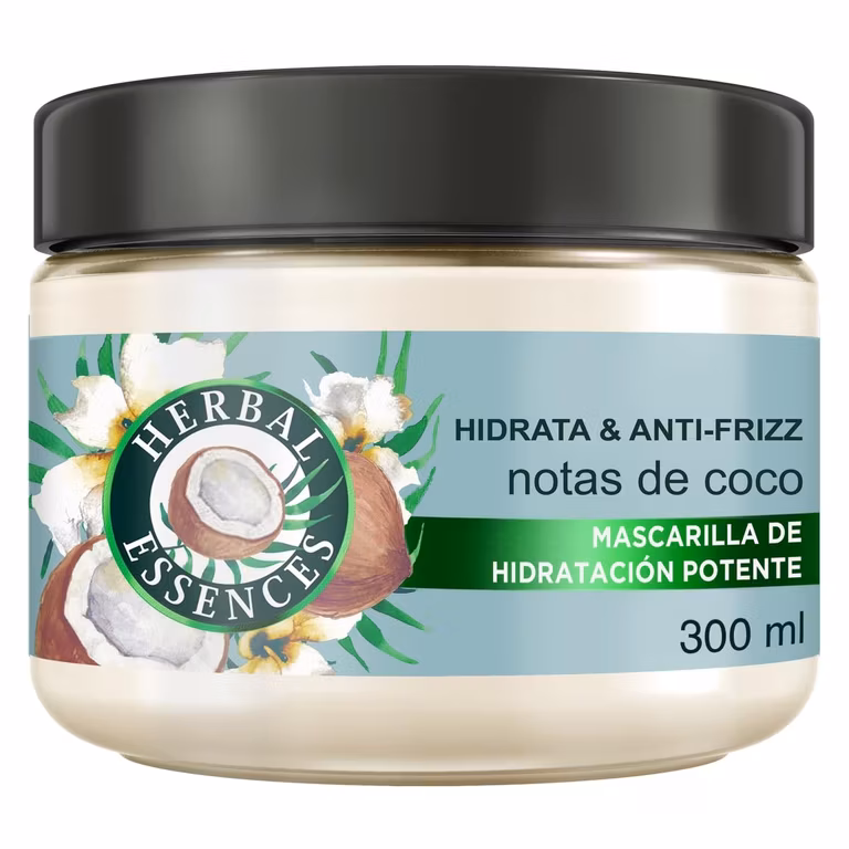 Amazon, HERBAL ESSENCES, Mascarilla Capilar Hidratación Potente & Anti-Frizz, con notas de Coco 300 ml