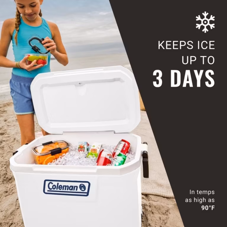 Amazon: Hielera Coleman Marine con aislamiento UV, Conserca hielo por +3 dias, 52qt