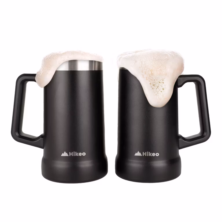 Amazon: Hikeo Tarro Cervecero Acero Inoxidable Doble Pared Térmica 2 Piezas 730 ml, Vaso Térmico Reutilizable para Cerveza y Café