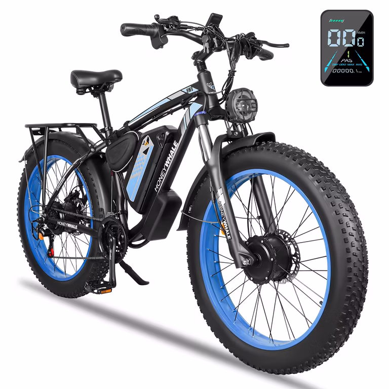 Amazon: HONEYWHALE BK08 Bicicleta Electrica Adultos, Bicicleta de Montaña de 21 Velocidades, 1050W*2 55KM/H-MAX, 65KM, 48V, 23.5AH
