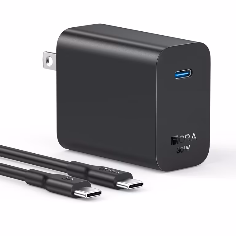 Amazon: 1 Hora PD 30W Cargador Tipo C - Cargador Carga Rápida con 1M 3A Cable USB C a C