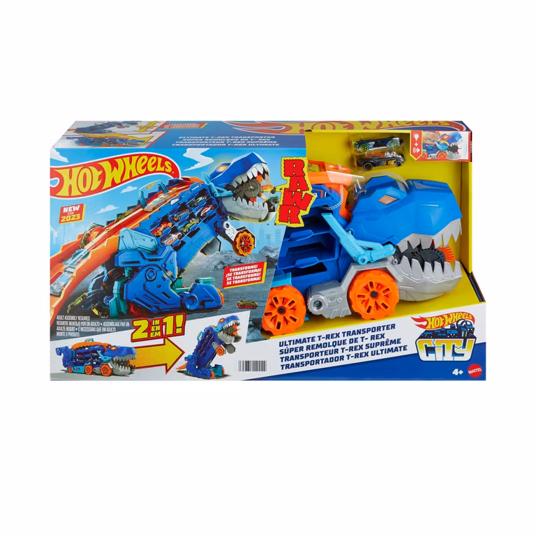 Amazon: Hot Wheels Pista de Juguete Súper Remolque de T-Rex