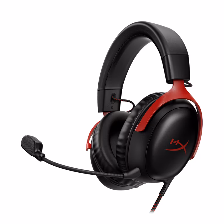 Amazon: HyperX Cloud III - Rojo Audífonos para Juegos con Cable + 90 días gratis de Amazon Music + Balón de regalo