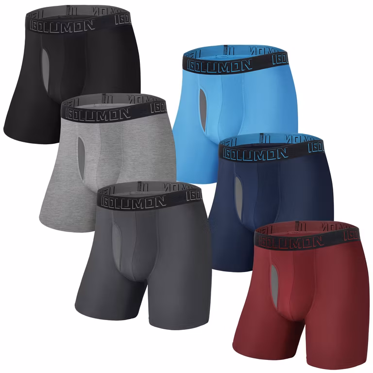 Amazon: IGOLUMON Boxer Hombre Largo Calzoncillos 6 Piezas (TALLA M)