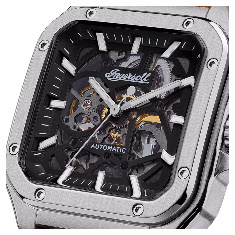 Amazon: Ingersoll The Ollie - Reloj automático para hombre con correa de piel, 45 mm