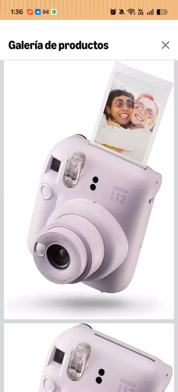 Amazon: Instax cámara mini 12 instantánea color lila