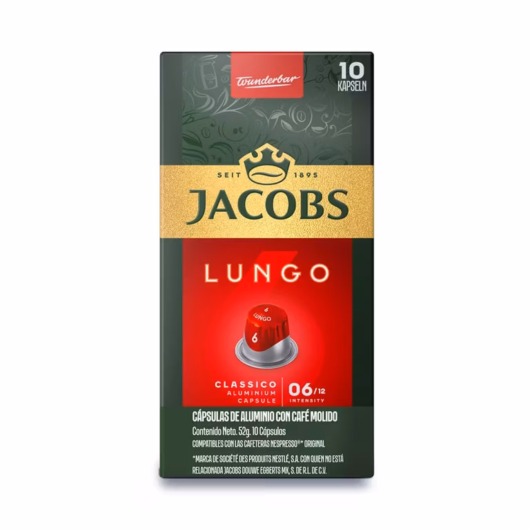 AMAZON: JACOBS Cápsulas de café Espresso Lungo | Intensidad 6, compatibles con las cafeteras Nespresso, 10 Cápsulas (Planea y Ahorra)