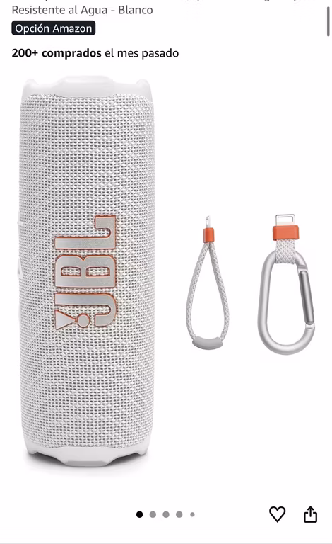 Amazon: JBL Flip 7 Bocina Portátil Bluetooth, Batería Integrada, Resistente al Agua - Blanco