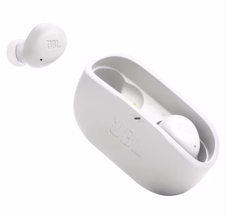 Amazon: JBL Vibe Buds Audífonos Inalámbricos Bluetooth, Drivers 8mm, Reproducción 32 Horas, Resistentes al Agua y al Polvo IP54 - Blanco