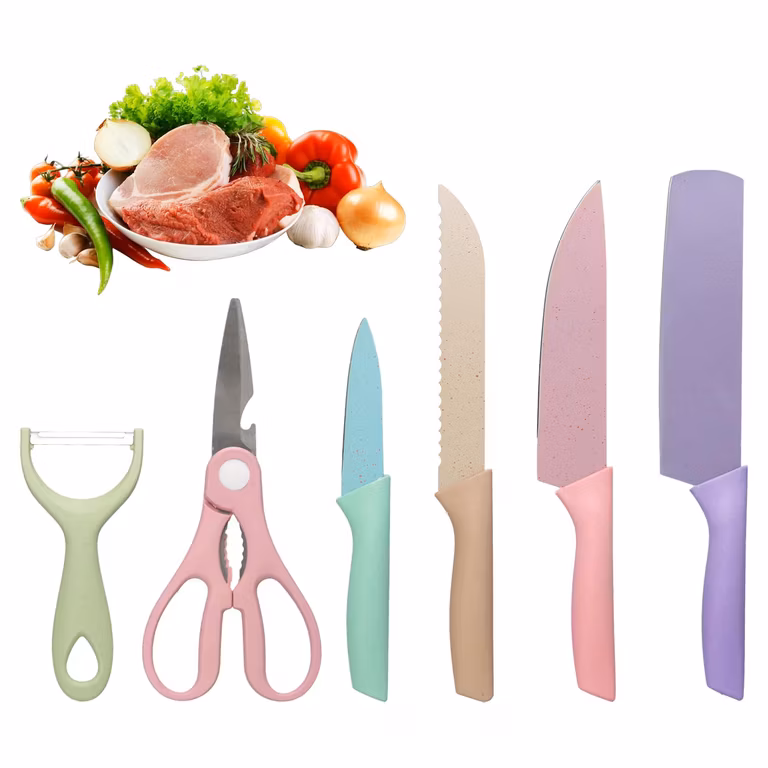 Amazon: Juego De Cuchillos De Cocina Multifuncional,6 Piezas Juego de Cuchillos de Chef de Acero Inoxidable