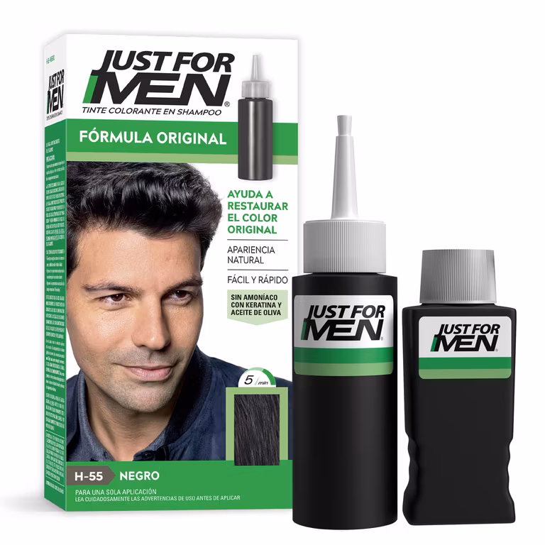 AMAZON: Just For Men, Tinte Colorante En Shampoo, Negro H55, 66ml