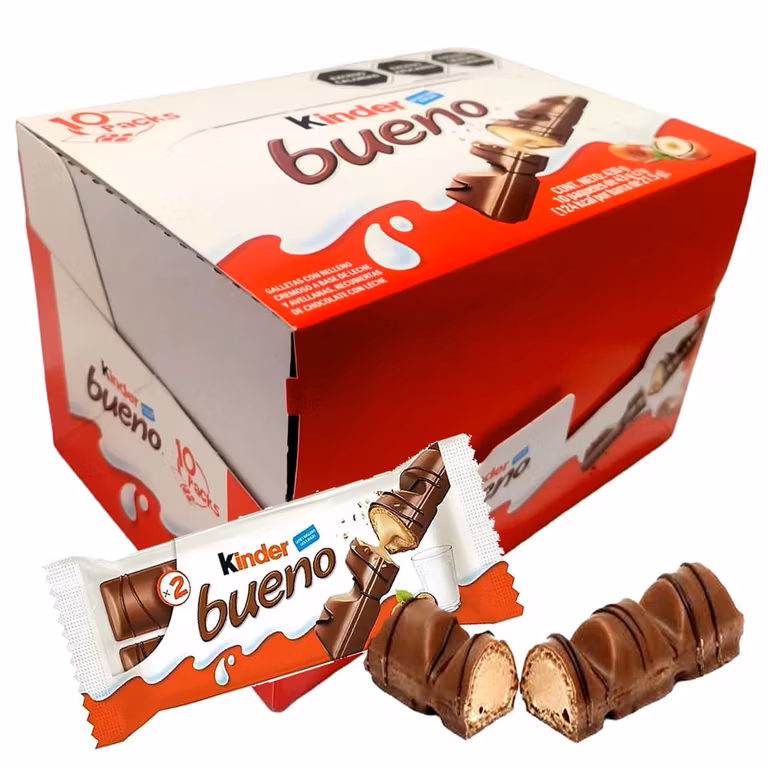 Amazon: Kinder Bueno, Paquete de 10 Piezas de 43 g