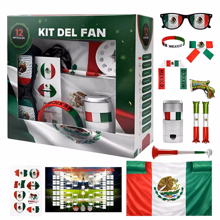 Amazon: Kit de Aficionado de la Selección Mexicana (12 Pzas)