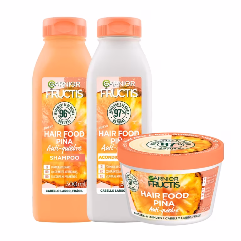 Amazon: Kit Garnier Fructis Hair Food Shampoo 300 ml + Acondicionador 300 ml + Mascarilla 350 ml | Planea y Ahorra