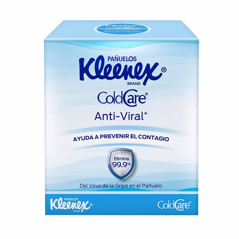 Amazon: Kleenex Cold Care Pañuelos Faciales Antiviral, Paquete con 80 pañuelos de Hoja Doble.