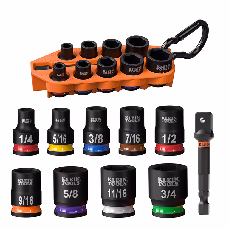 Amazon: Klein Tools - Go Impact Socket Set, , juego de 10 piezas con manga