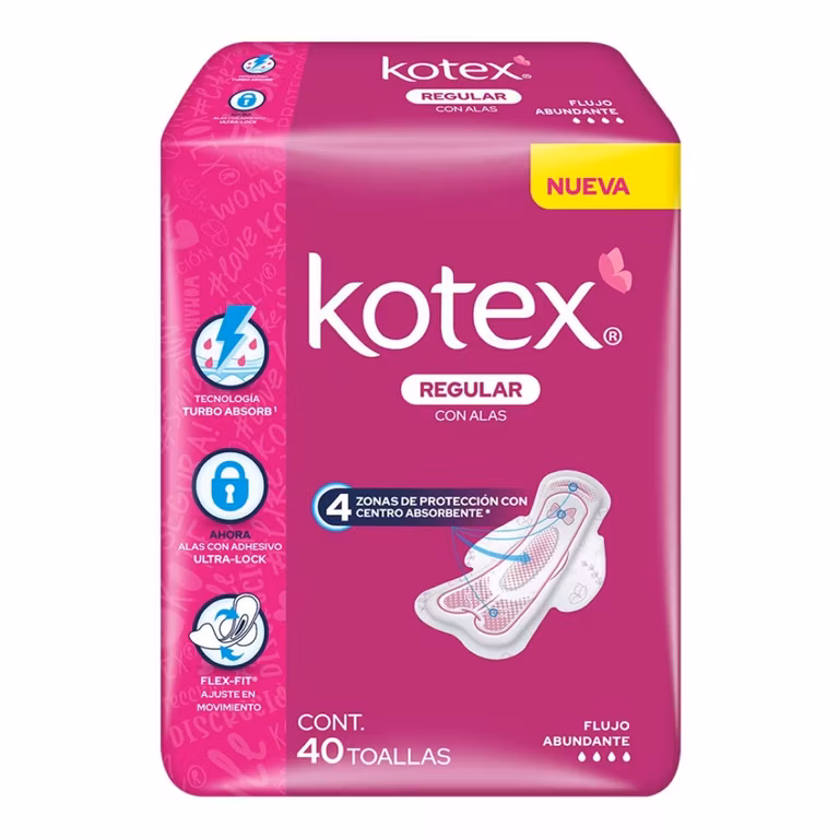 Amazon: Kotex Regular Con Alas, Toalla Femenina, 40 Toallas