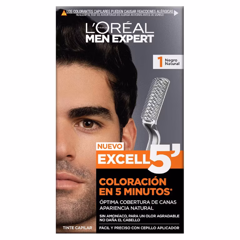 AMAZON: L'Oréal Paris Men Expert, Excell 5 Tinte Capilar Permanente Sin Amoníaco, 1 Negro Natural, 133 g (Planea y Ahorra)