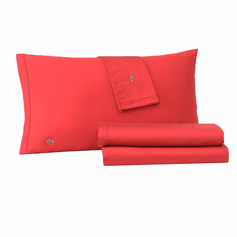 Amazon: Lacoste - Juego de sábanas matrimonial de algodón percal