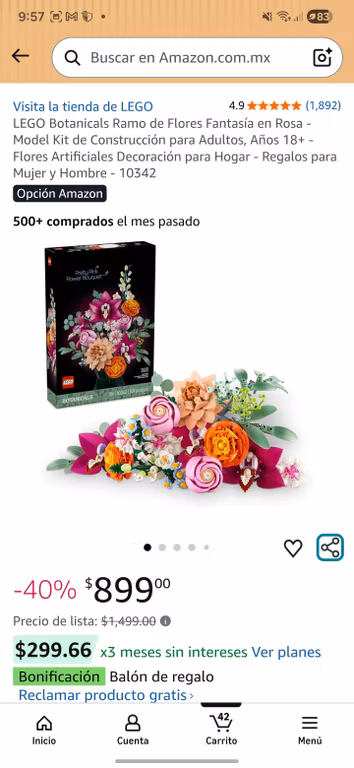 Amazon: LEGO Botanicals Ramo de Flores Fantasía en Rosa