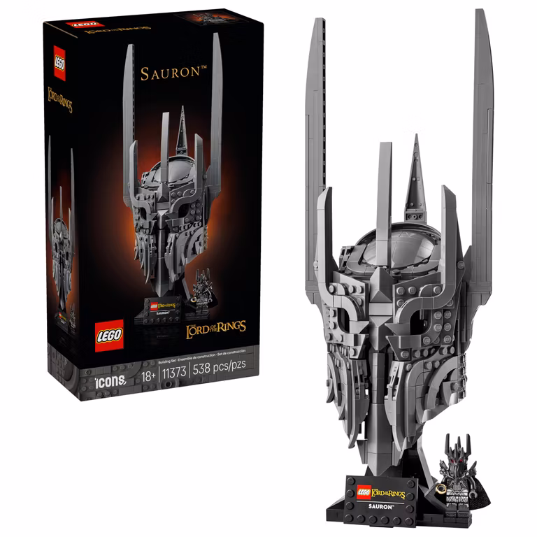 Amazon: LEGO Icons El Señor de los Anillos: Casco de Sauron – Objeto de Decoración Coleccionable – incluye Casco de Sauron y una Minifigura