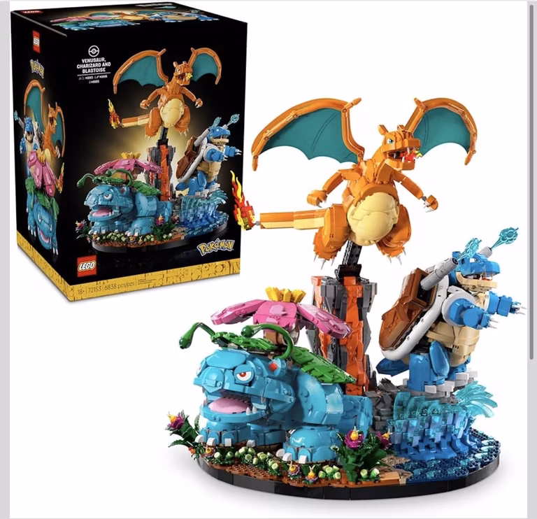 Amazon: LEGO Pokémon Venusaur, Charizard y Blastoise