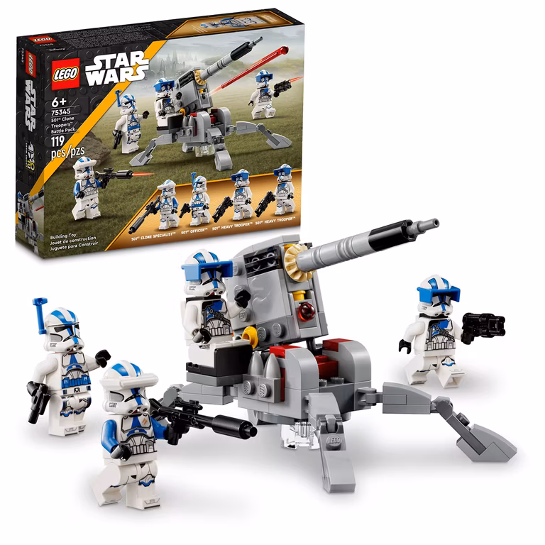 Amazon: LEGO Star Wars 75345, Pack de Combate: Clon Troopers de la 501 (119 Piezas)