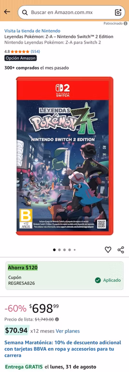Amazon: Leyendas Pokémon: Z-A – Nintendo Switch 2