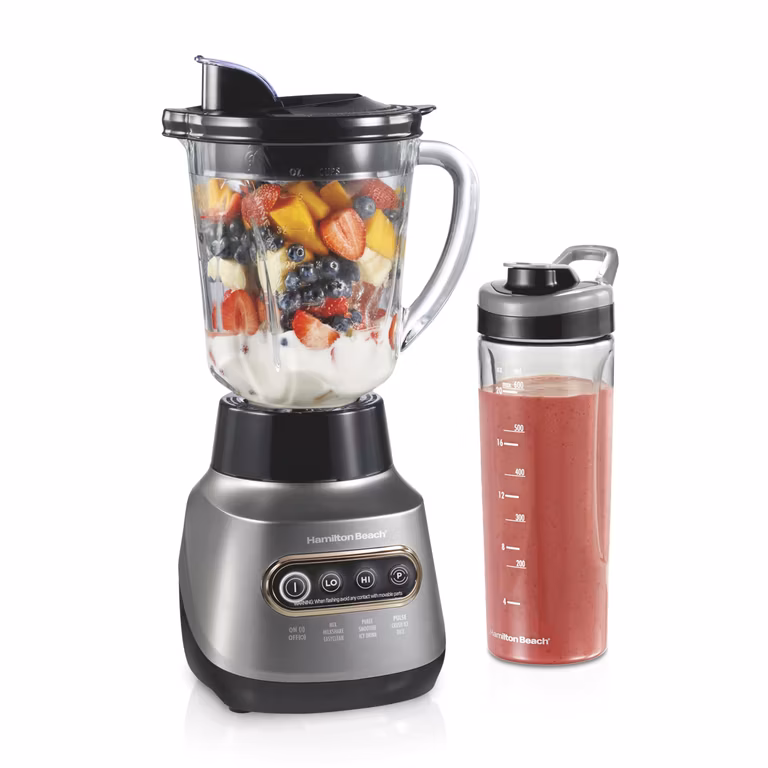 Amazon: Licuadora Hamilton Beach, Vaso de Vidrio, Capacidad de 1.2 Litros, Color Gris, Modelo 58181J-GRIS