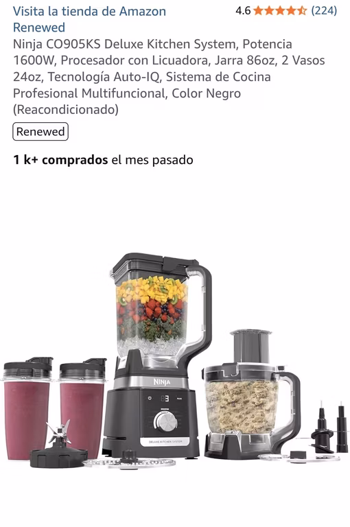Amazon: Licuadora Ninja Deluxe | Reacondicionado - Excelente