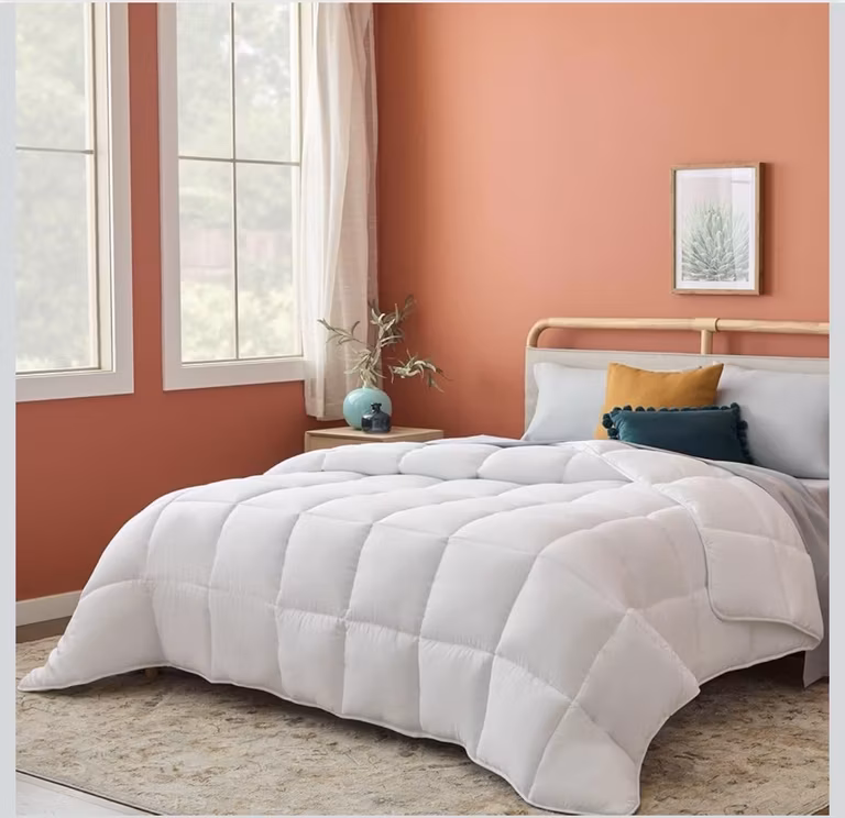 Amazon: Linenspa - Edredón Acolchado de Plumón Alternativo - Queen - Microfibra Suave e Hipoalergénica - Blanco