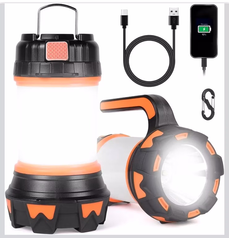 Amazon - Linterna de Cámping Recargable, 6 Modos de Luces de Trabajo, Impermeable, para Acampar Cortes de Energía Emergencia Opción Amazon