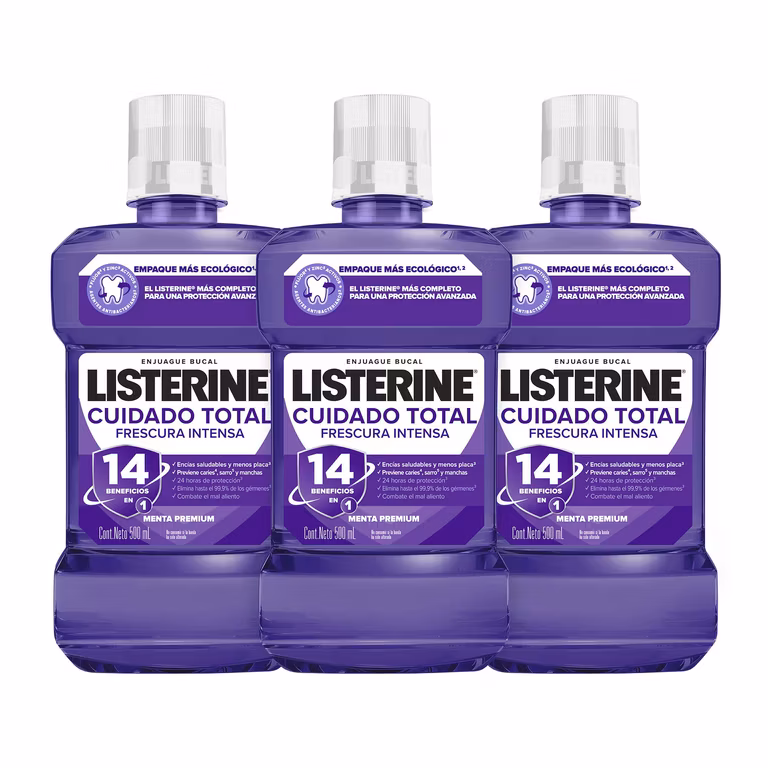 AMAZON: Listerine Enjuague Bucal Total Care 500 ml 3 Pack (Miembros Prime) $81.47c/u